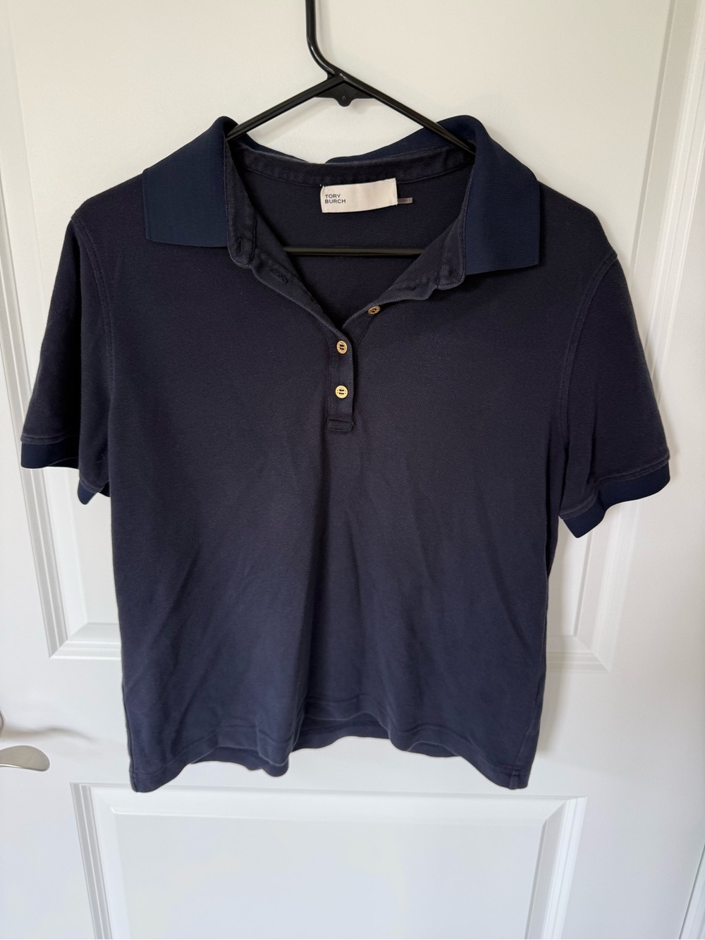 Tory Burch Blue Polo Shirt Golf Preppy Size Large